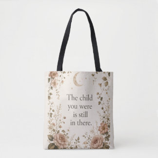 Tote Bag Guérison de l'enfant intérieur Citation florale vi