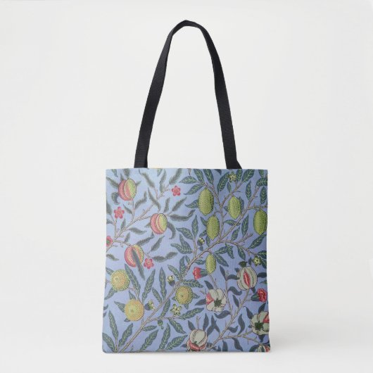 Tote Bag Guillaume Morris Fruit Pomegranate Blue Orament (Devant)