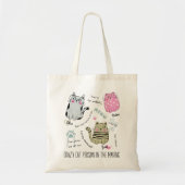 Tote Bag Guillemets de motivation personnalisés avec chats  (Devant)