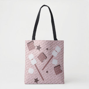 Tote Bag Guimauves pour s'mores de camping Biscuits Feu de