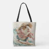 Tote Bag Guinea Pig Albert The Surfer Catching Waves  (Dos)