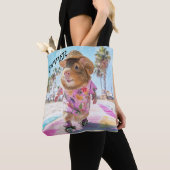 Tote Bag Guinea Pig Zipper In Pink With Style & Sass  (De près)