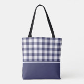 Tote Bag Guingan | de bleu marine personnalisé (Dos)