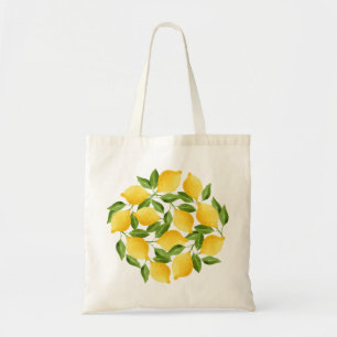 Tote Bag Guirlande de citrons d'aquarelle