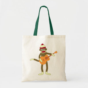 Tote Bag Guitare acoustique de singe de chaussette