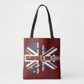 Tote Bag Guitare d'Union Jack de bruit de Britannique (Devant)