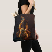 Tote Bag Guitare électrique en feu (De près)