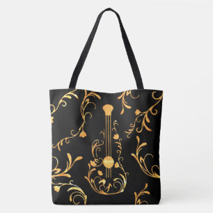 Tote Bag Guitare en bois défilé