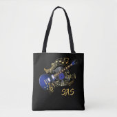 Tote Bag Guitare Monogram Rock - Bleu (Devant)