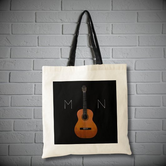 Tote Bag Guitare musicale Monogramme noir