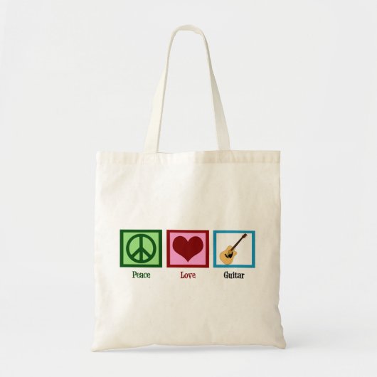 Tote Bag Guitare Peace Love (Devant)