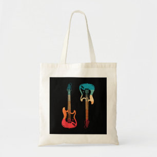 Tote Bag Guitare Rétro Guitariste Électrique Basse Guitare 