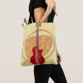 Tote Bag Guitare rouge rétro Cool (De près)
