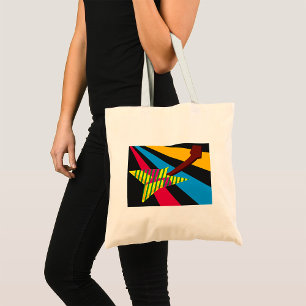 Tote Bag Guitare vibrante avec rayures géométriques