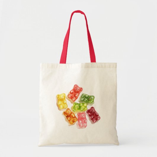 Tote Bag Gummy Bears Mint Pink Yellow Fruit Birthday (Devant)