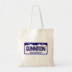 Tote Bag Gunnison Colorado plaque d'immatriculation bleu sa