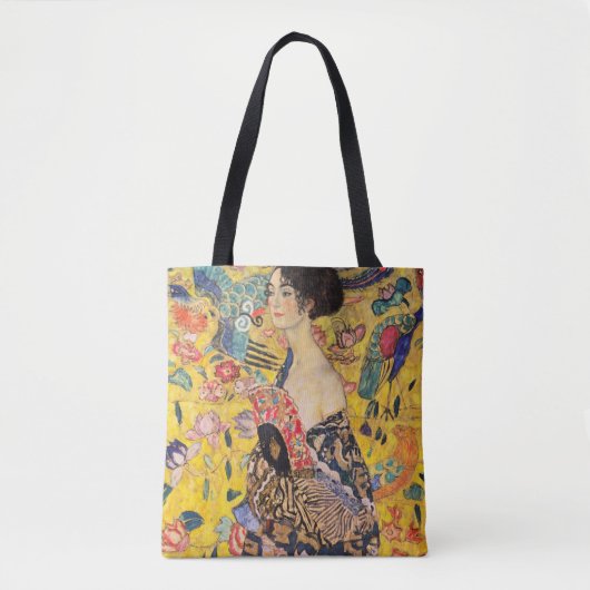 Tote Bag Gustav Klimt - Dame avec ventilateur (Devant)