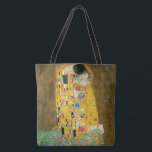 Tote Bag Gustav Klimt The Kiss Vintage<br><div class="desc">Gustav Klimt Le Kiss Vintage Art Nouveau Peinture Le Kiss (En allemand : Der Kuss) a été peint par le peintre symboliste autrichien Gustav Klimt entre 1907 et 1908, le point culminant de sa période d'or, lorsqu'il peignit un certain nombre d'oeuvres dans un style doré similaire. Le tableau est largement...</div>