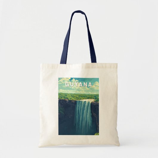 Tote Bag Guyana Illustration Travel Art Vintage (Devant)