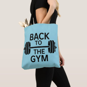 Tote Bag Gym Barbell