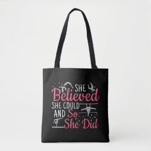 Tote Bag Gymnastique Féminine - Elle croyait qu'elle pouvai
