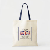 Tote Bag H et M les épousant royaux avec la date et (Devant)