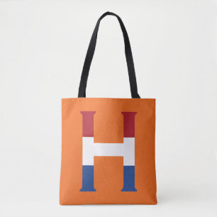 Tote Bag H Monogramme superposé sur le drapeau de la LND su