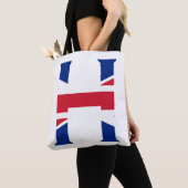 Tote Bag H Monogramme superposé sur le pavillon Union Jack (De près)