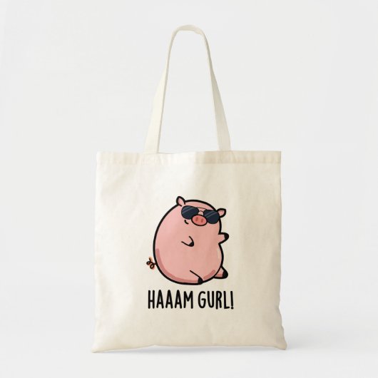 Tote Bag Haaam Gurl Funny Pig Pun (Devant)