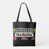 Tote Bag HABANA Tissu Impression de verre noir (Dos)