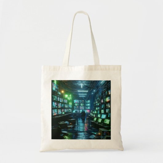 Tote Bag Hacker’s Lair - Neon Green et Blue (Devant)