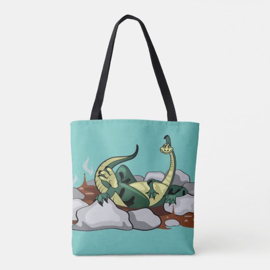 Tote Bag Hadrosaurus Se Détendre Dans Un Jacuzzi. (Dos)