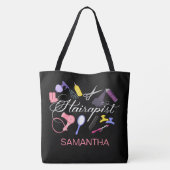 Tote Bag Hairapist Coiffeur Coiffeur Stylo Barber Noir (Dos)
