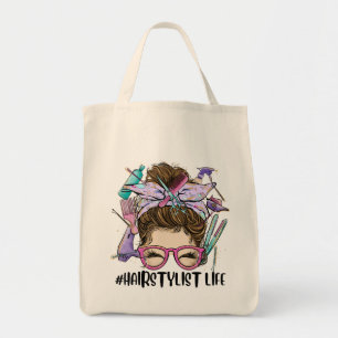 Tote Bag Hairdresser Messy Bun Cosmetologist Hairstylist La