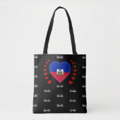 Tote Bag Haïti Drapeau & Coeur, Drapeau haïtien mode /sport (Devant)