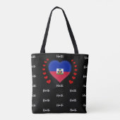 Tote Bag Haïti Drapeau & Coeur, Drapeau haïtien mode /sport (Dos)