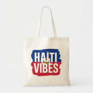 Tote bag Haïti Vibes   Sac shopping drapeau haïtie