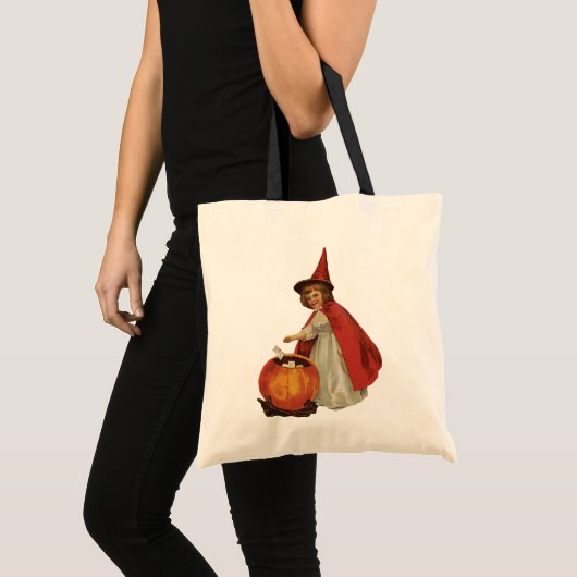 Tote Bag Halloween à l'ancienne, sorcière (Devant (produit))