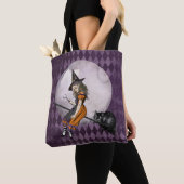 Tote Bag Halloween Alice au pays des merveilles Cheshire Ca (De près)