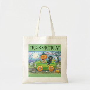 TOTE BAG HALLOWEEN AMIS, JACK & BLACK CAT TRICK OU TRAITEME