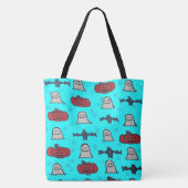 Tote Bag Halloween amusant Imprimer en bleu (Dos)