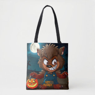 Tote Bag Halloween/automne/loup-garou/dessin animé