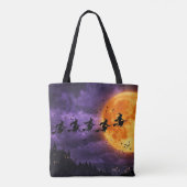 Tote Bag Halloween avec Lune et Sorcière (Dos)
