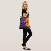 Tote Bag Halloween avec Lune et Sorcière (Sur le modèle)