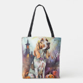 Tote Bag Halloween Basset Hound Avec Crainte Citrouille (Dos)