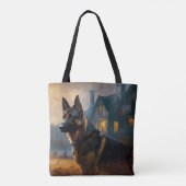 Tote Bag Halloween berger allemand effroi (Dos)