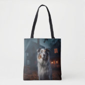 Tote Bag Halloween, berger australien (Devant)