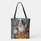 Tote Bag Halloween Bretagne Espagnol Avec Peur Citrouille (Dos)
