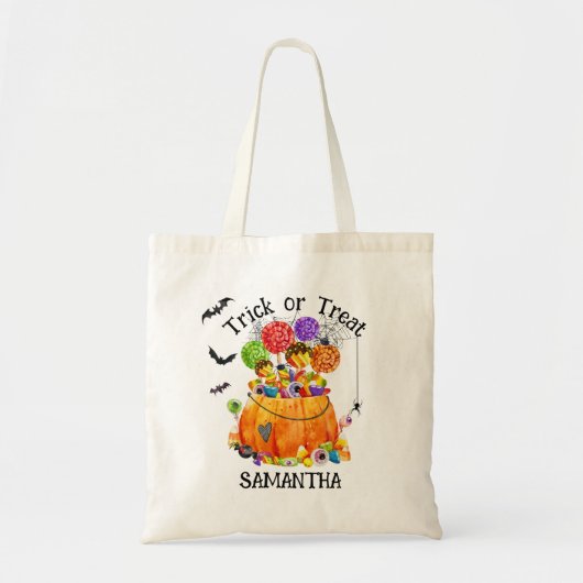 Tote Bag Halloween Candy Trick ou Treat Budget Fourre-tout (Devant)