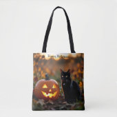 Tote Bag Halloween. Chat (Devant)